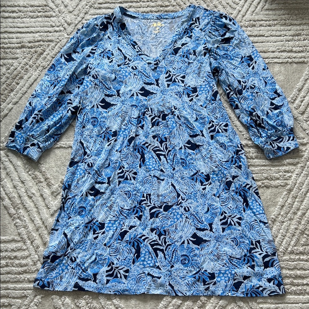 Lilly Pulitzer Blue V-Neck Dress